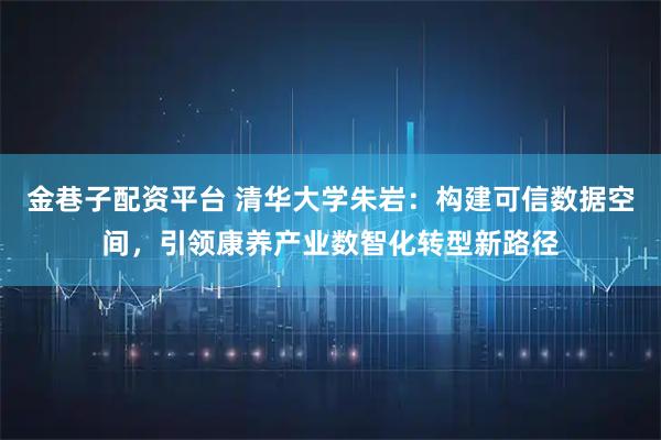 金巷子配资平台 清华大学朱岩：构建可信数据空间，引领康养产业数智化转型新路径