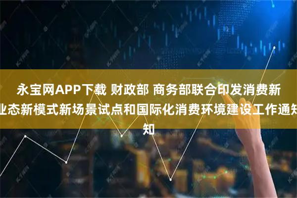 永宝网APP下载 财政部 商务部联合印发消费新业态新模式新场景试点和国际化消费环境建设工作通知