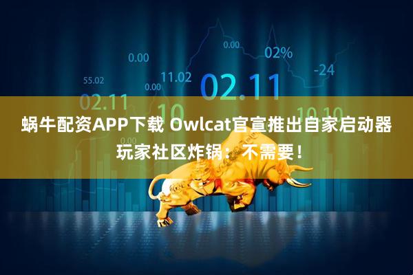 蜗牛配资APP下载 Owlcat官宣推出自家启动器 玩家社区炸锅:不需要!